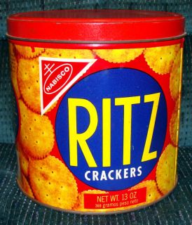 Nabisco Ritz Crackers Tin 1977 13 oz round