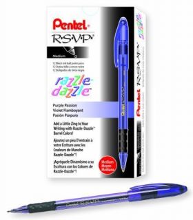 Pentel R.S.V.P. Razzle Dazzle Ballpoint Pen, Medium Line, Violet 