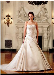 New Wedding Gown By Sophia Tolli Y2941 Taiana Diamond White, Size 8