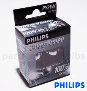PHILIPS SILVER VISION PY21W BULBS RENAULT Clio III 05 