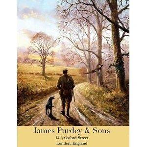 LARGE Quality Made JAMES PURDEY & SONS Enamel Sign HUNTING/SHOOTI​NG 