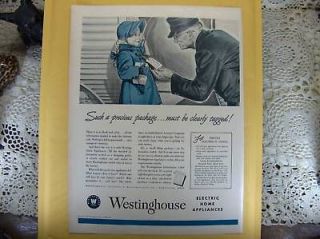 Vtg 1942 Ad Priint Girl Bonnet WWII Railroad Travel Conductors Hat 