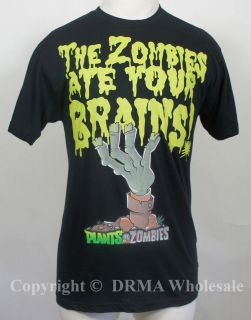 Authentic PLANTS VS ZOMBIES The Zombie Ate Your Brain T Shirt S M L XL 