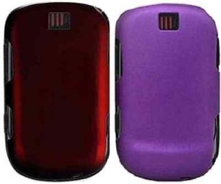 Red+Purple Hard Rubberized Case Covers for Samsung Smiley t359