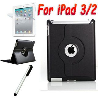   Leather Smart Cover Case + Film Guard + Stylus for iPad 3 rd 2nd Gen