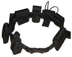 Black Law Enforcement Tactical Equipment Modular Duty Belt w/ Pouches 