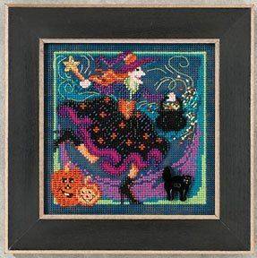 Mill Hill Magic Brew Halloween Witch Cross Stitch Kit Buttons & Beads 