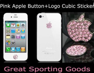 For iPhone 5 3/4G/4S Bling Diamond Crystal Deco Home Button & Logo 