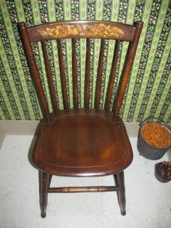   signed Hand Stenciled & Decorated Classic Country Harvest Chair