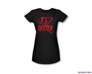 Licensed Showtime Dexter I Heart Dexter Junior Shirt S XL