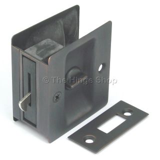   Bronze POCKET SLIDING DOOR PRIVACY LOCK pull w/ hardware 420ORB