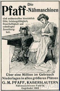 1915 German Ad PFAFF Sewing Machines Nahmachinen
