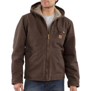 Carhartt J141 Sherpa Lined Hooded Sandstone Sierra Jacket in Sizes to 
