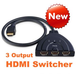 Port Output HDMI Switch Hub Splitter Switcher Pigtail for HDTV PS3 