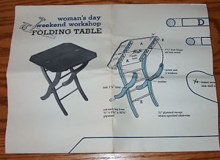 Vintage Womans Day Weekend Workshop Folding Table Plywood Copyright 