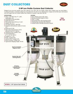 Shop Fox 3hp Cyclone Dust Collector w/ Canisters W1816 (New in Box)