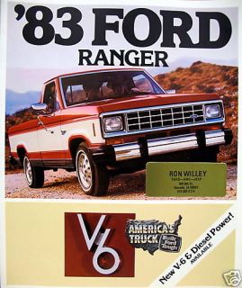 1983 Ford Ranger V6/Diesel pickup truck sales brochure