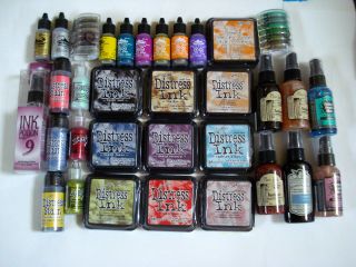 TIM HOLTZ LOT STICKLES INKS STAIN COLOR BOX , PERFECT PEARLS 