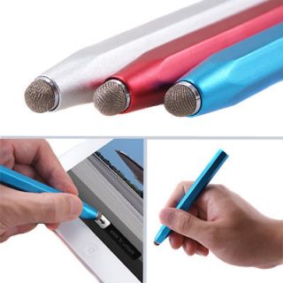 Newly listed Blue Aluminum Conductive Fiber Stylus Touch Pen For Apple 