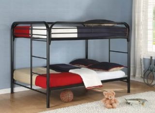NEW CONTEMPORARY BLACK METAL FULL OVER FULL BUNK BED