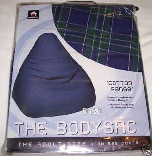 Tartan Design Adults Bodysac Bean Bag Chair New