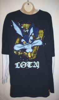 MENS LOT 29 LUXE LOONEY TUNES LONG SLEEVE WILE E. COYOTE SHIRT SIZE 