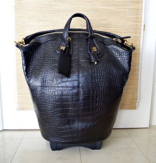 GIVENCHY bag travel carry on weekender wheels fux crocodile 
