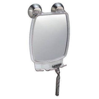InterDesign Shower Powerlock Suction Fog Clear Free Rectangular Mirror 