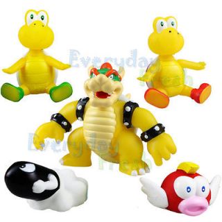 NEW Nintendo Wii Super Mario Bros Bowser Koopa 5 Figure Full Set Toy 