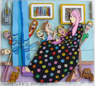 James Rizzi 1998 Whistlers Mother Hand Signed & Numbered 3 D Pop 