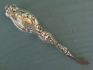 Antique Unger Queen of the Flowers Sterling Silver Handle Cuticle 