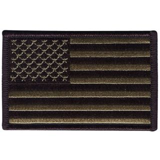olive drab AMERICAN FLAG PATCH iron on embroidered USA kids adult 