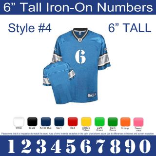 Tall Iron On Number for Sports Jersey T Shirt (Single Numbers 0 9 