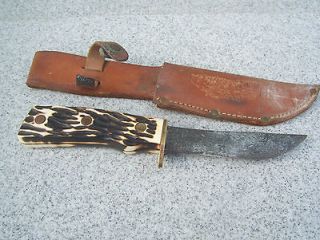VINTAGE IMPERIAL 309 FIXED BLADE SKINNING / HUNTING KNIFE WITH SHEATH 