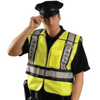 Public Safety Police Vest, Hi Viz Yellow, Med/Large, 5 Pt Break, LUX 