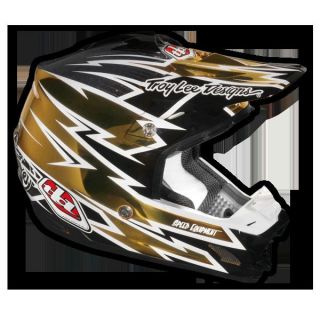 Troy Lee Designs SE3 MX ATV Motocross Air Helmet Zap Gold Chrome Large