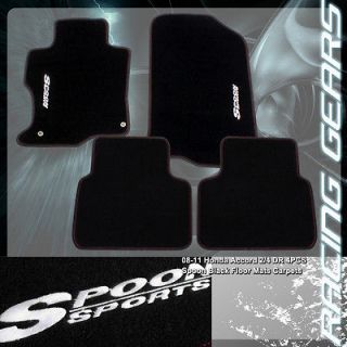   Spoon Black Non Skid 4pc Floor Mats Carpets (Fits 2010 Honda Accord