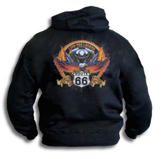 Biker Harley Wings Route 66 Mens Womens Hoody Sm 2XL Sweatshirt Hooded 