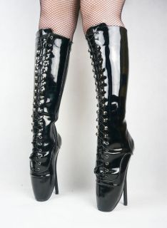 New 7 Sexy High Heel Ballet Spike Stiletto Lace Up Point Knee High 