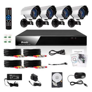 Zmodo 8 CH DVR 4 Outdoor CCD IR CCTV Security Surveillance Camera 