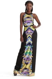 NEW* BCBG Bt Chambray Combo Jersey Maxi Dress (BELT) XS $278 RBS6I745