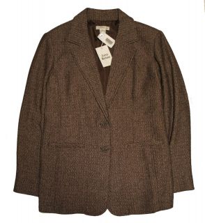 Orvis Womens Soft Tweed Boyfriend Jacket Blazer Black, Brown, Cream 