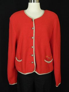 GEIGER COLLECTIONS AUSTRIA Boiled Wool Jacket Sz 40 (L) Red Pockets 