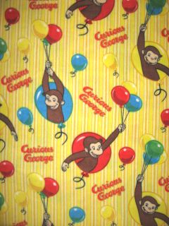 FLEECE BABY BLANKET CURIOUS GEORGE Balloons and Stripes