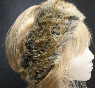 Faux fake fur headband FOXY super wide furry hair band head wrap muff 