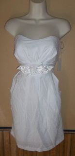 Ruby Rox white sexy cotton strapless tie back sun/cocktail dress 5 NWT 