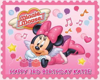 MINNIE MOUSE FROSTING SHEET EDIBLE CAKE TOPPER DECORATIONS IMAGE