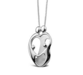 Loving Family Necklace, Small 2 Parents and 2 Children, Silver Mother 