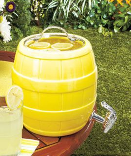   Ceramic Drink lemonade Beverage Dispenser w glass lid Picnics Parties
