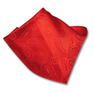 Red Paisley Design Handkerchief Pocket Square Hanky